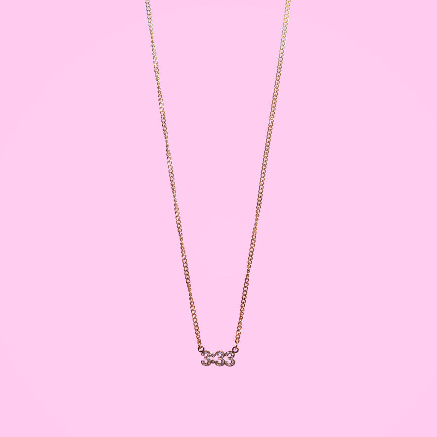 3:33 Diamond Mini Necklace (gold)