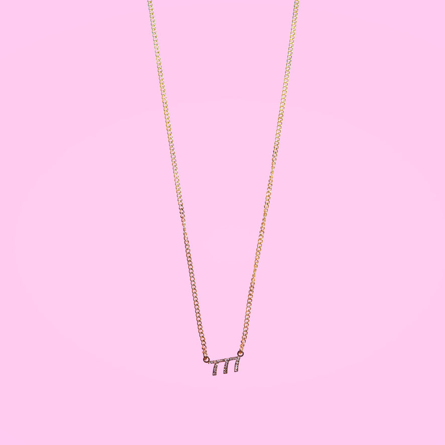 777 Diamond Mini Necklace (gold)