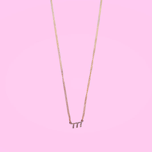 777 Diamond Mini Necklace (gold)