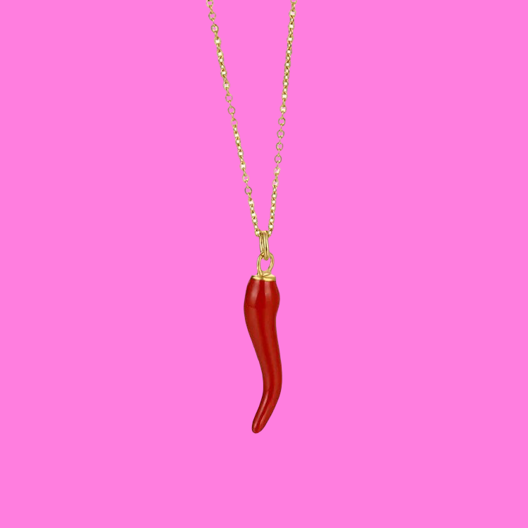 Large spicy chilli necklace