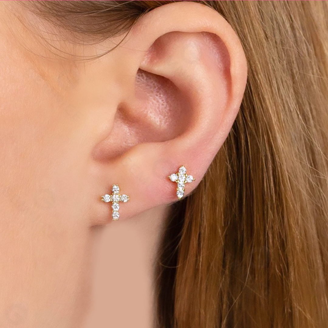 Diamond Cross Stud