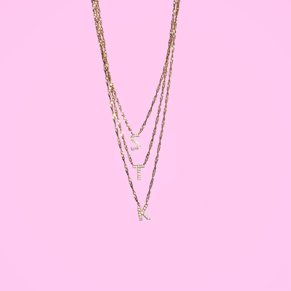 Diamond initial necklace