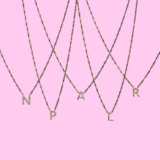 Diamond initial necklace