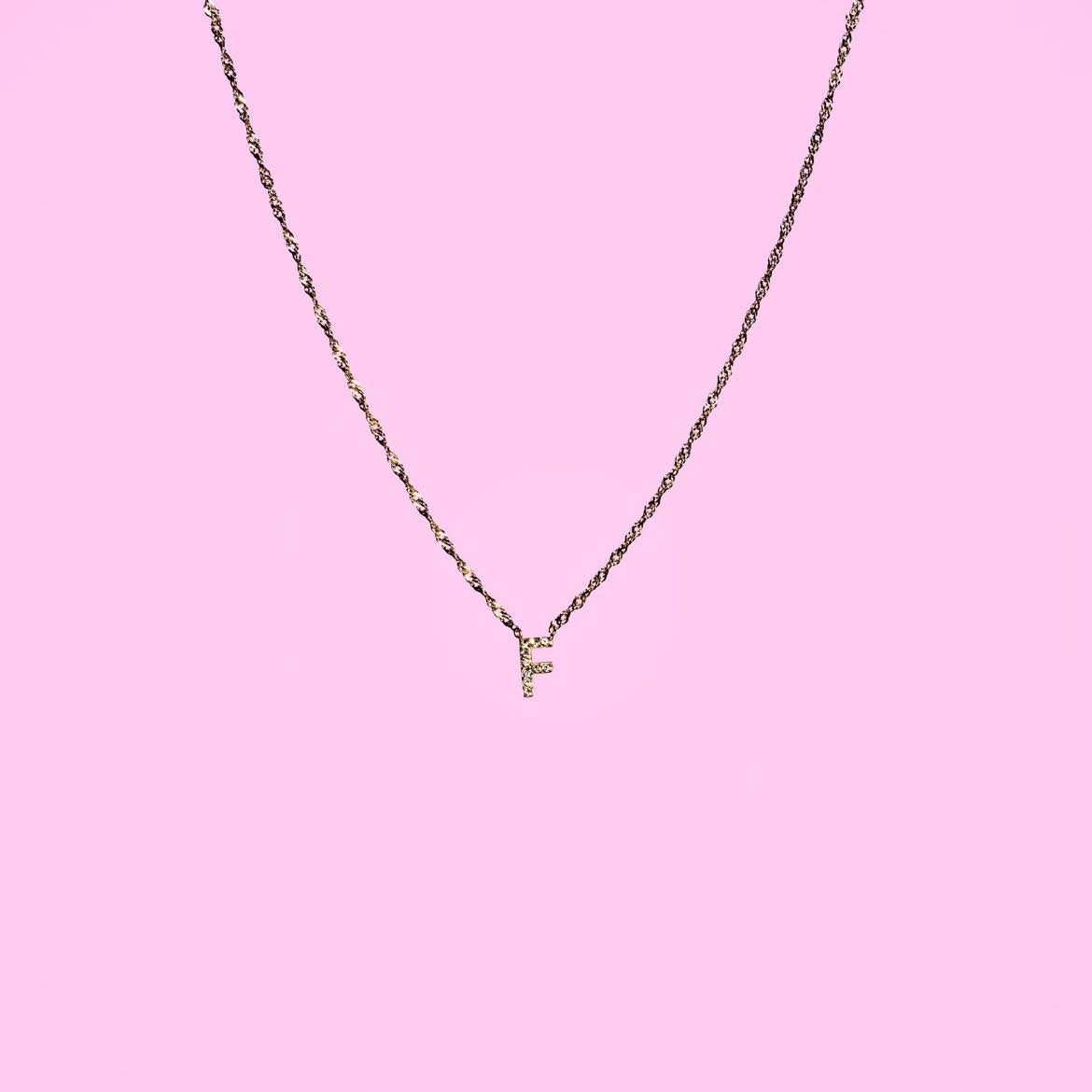 Diamond initial necklace