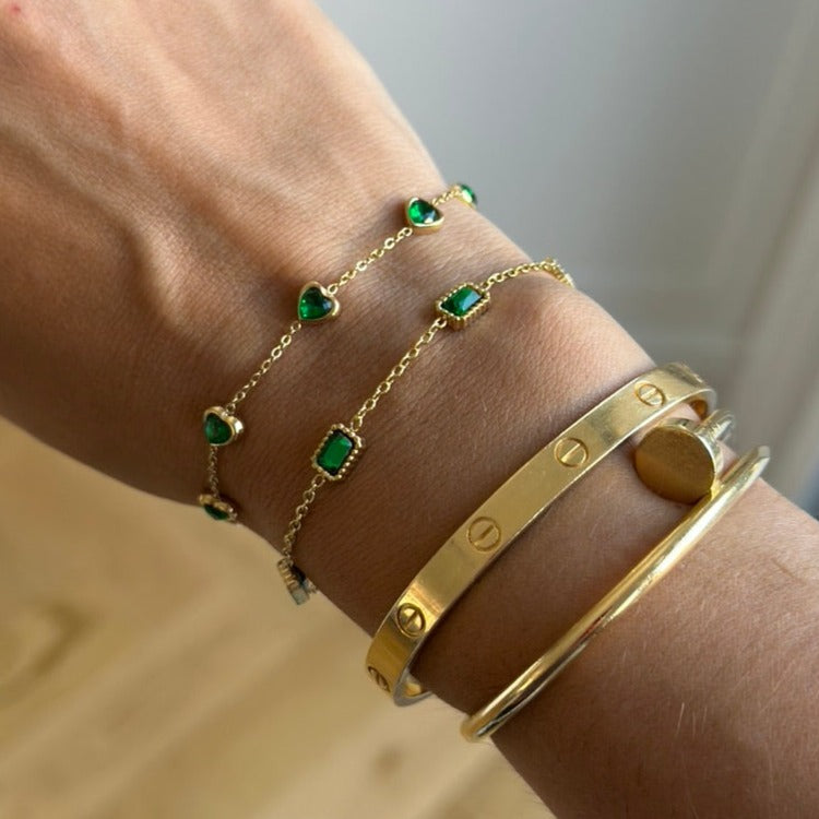 Emerald heart bracelet