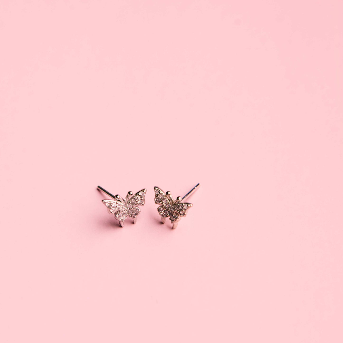 Silver Butterfly Stud