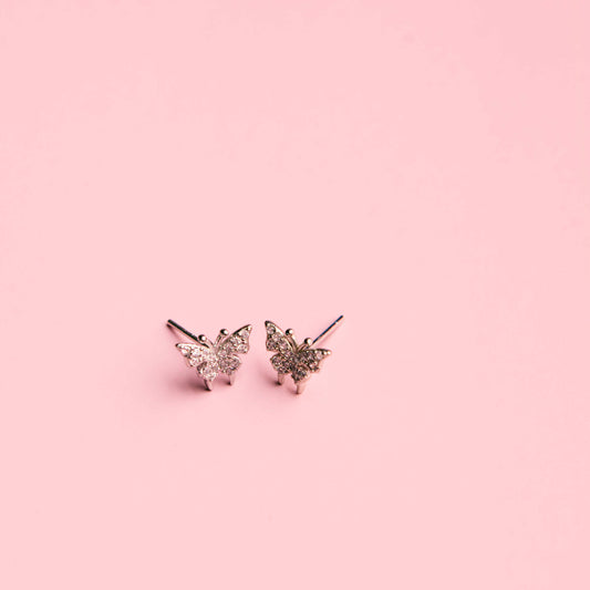 Silver Butterfly Stud