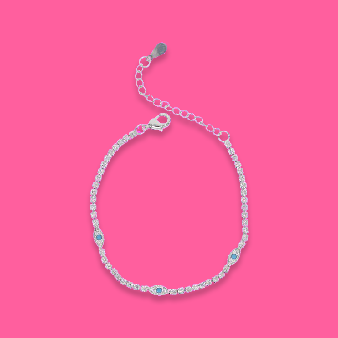 Evil eye tennis bracelet (silver)