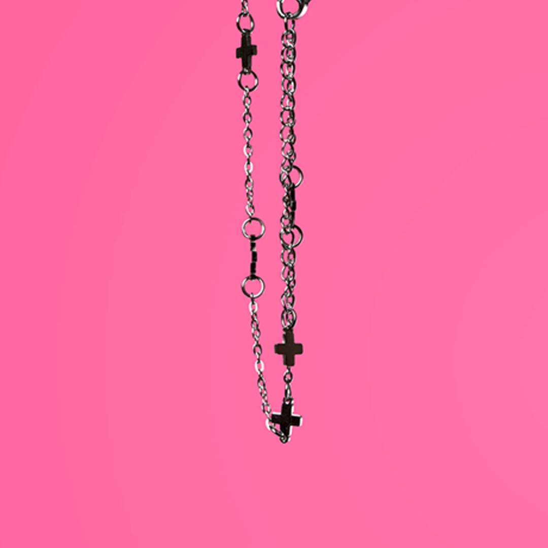 Small cross choker (silver)