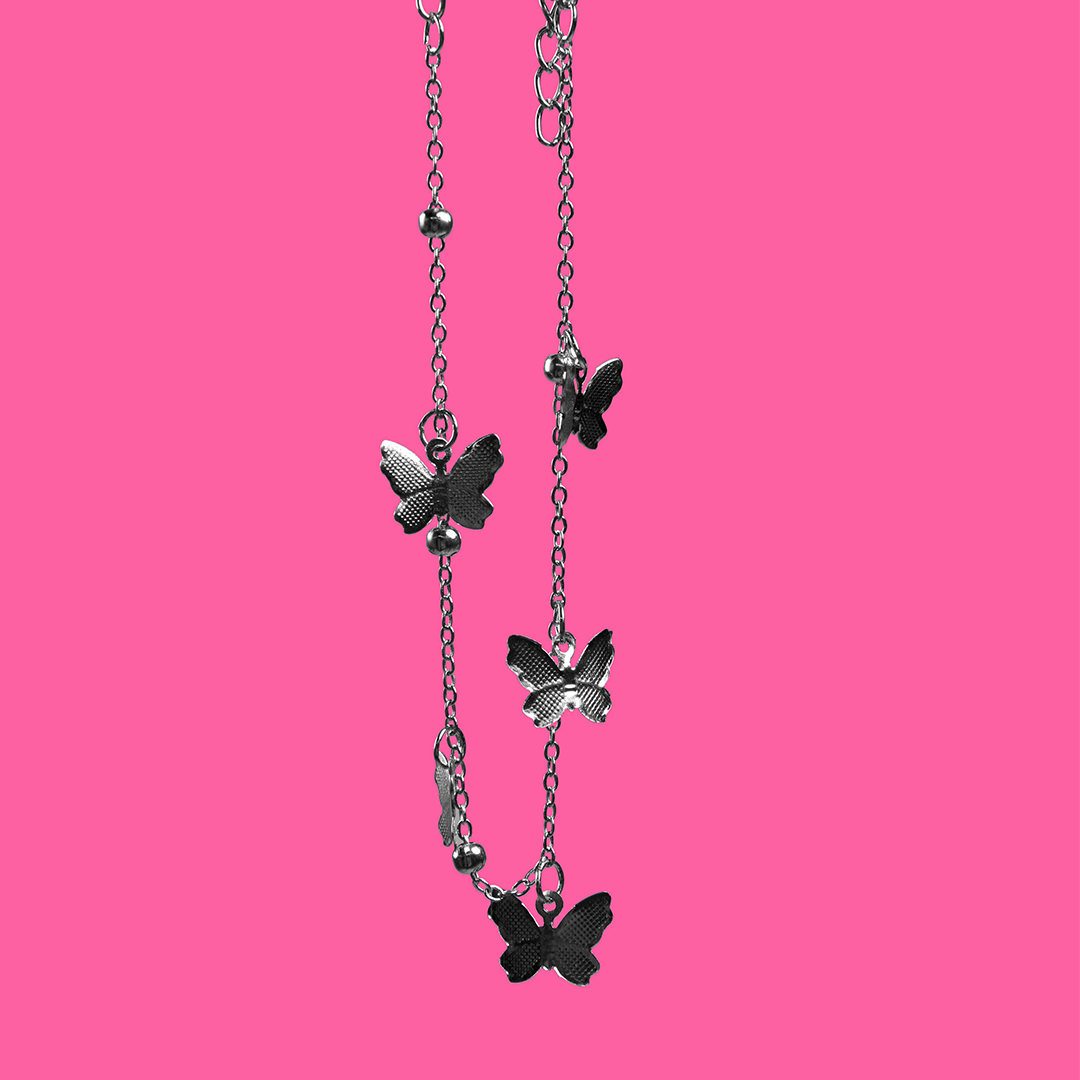 Silver Butterfly Anklet