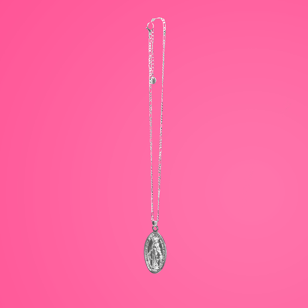 Mother Mary Pendant Choker (silver)