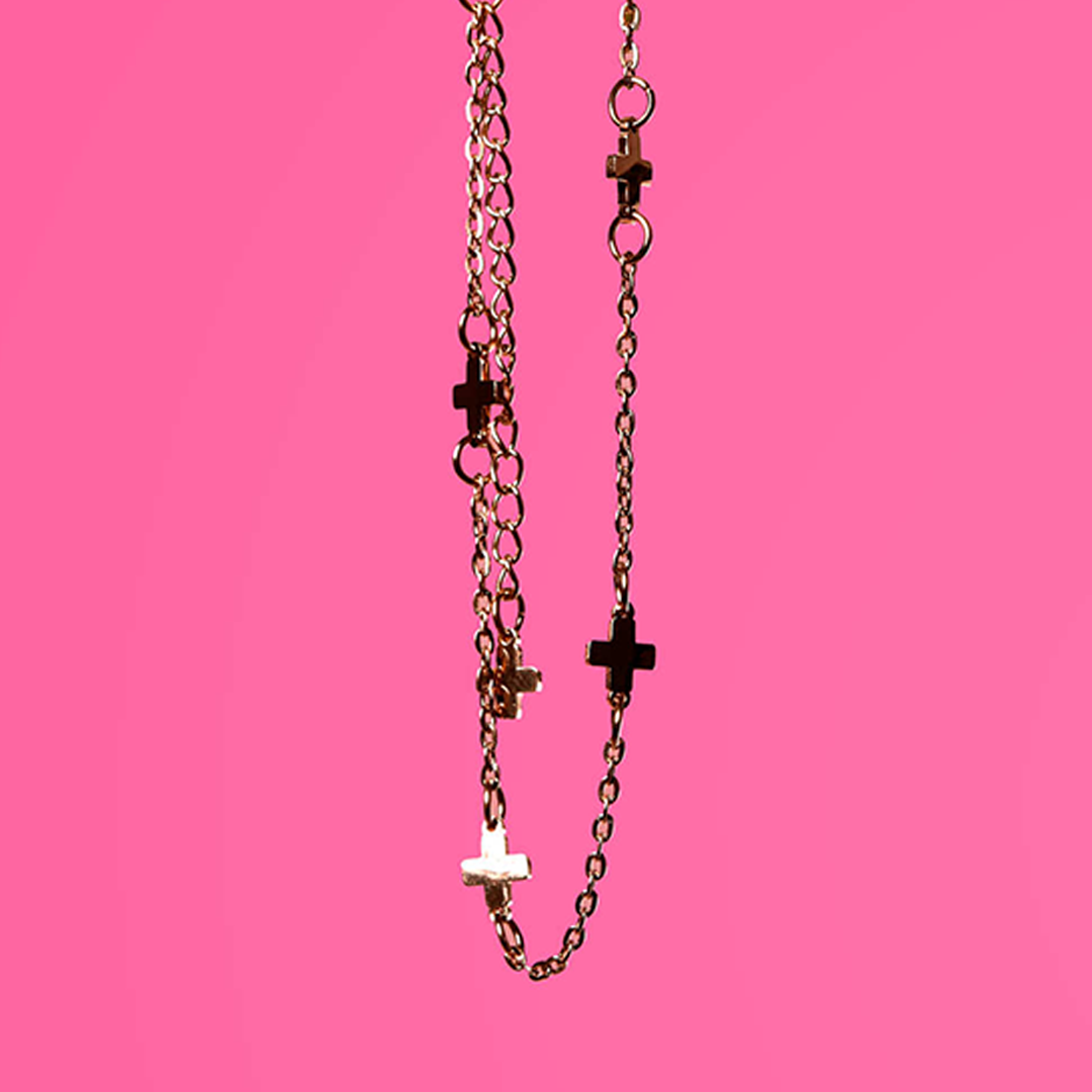 Small cross choker (gold)